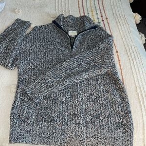 Quarter zip woven sweater